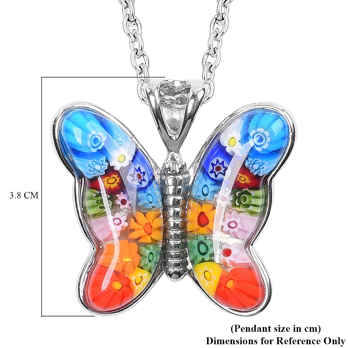 Murano Style Butterfly Pendant with Chain (24 inches) 2790783 7