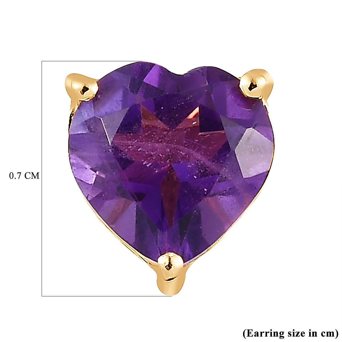 Amethyst Heart Stud Earrings in 18K Yellow Gold Vermeil Plated Sterling Silver 2814490 5
