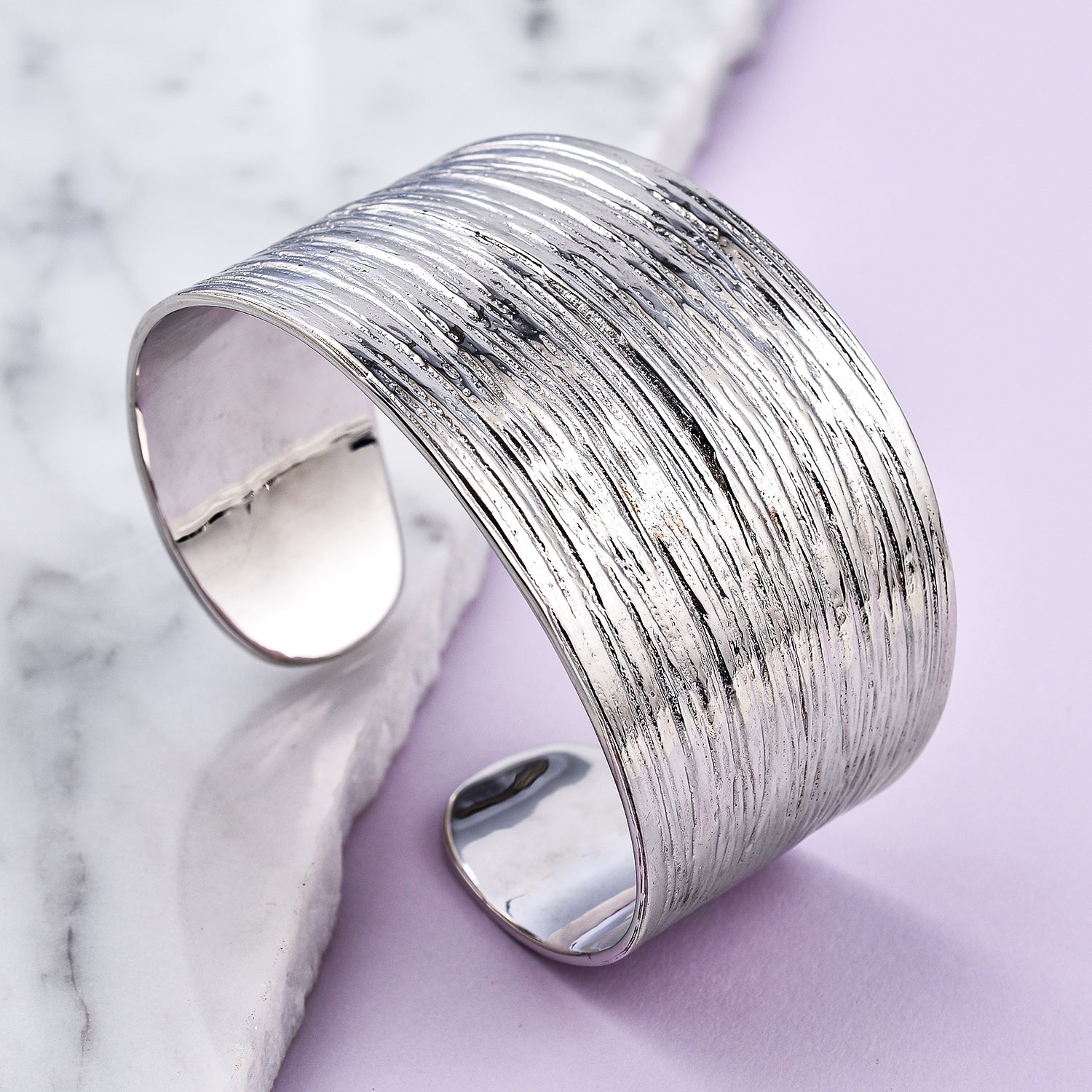 RACHEL GALLEY Rhodium Overlay Sterling Silver Bangle, Silver Wt. 70.7 Gms 2815910 1
