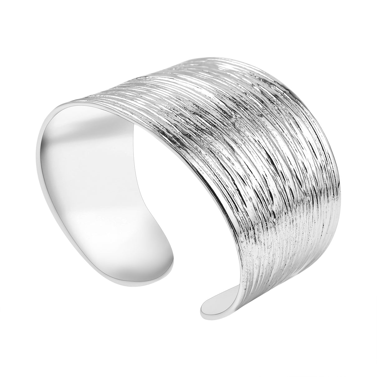 RACHEL GALLEY Rhodium Overlay Sterling Silver Bangle, Silver Wt. 70.7 Gms 2815910 2