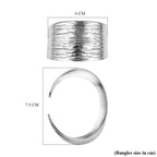 RACHEL GALLEY Rhodium Overlay Sterling Silver Cuff Bangle (Size 7.5), Silver Wt. 77.0 Gms_2815910_4