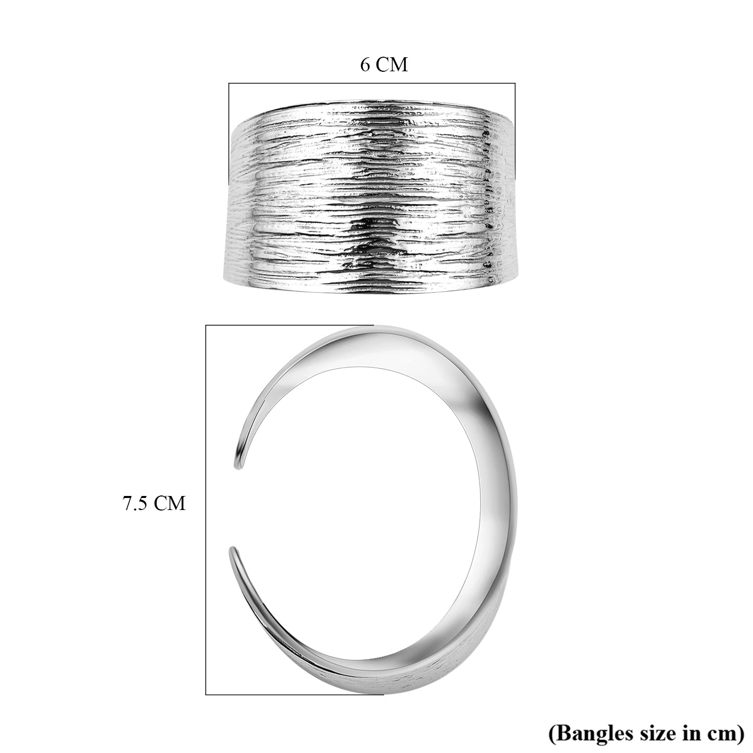 RACHEL GALLEY Rhodium Overlay Sterling Silver Bangle, Silver Wt. 70.7 Gms 2815910 4