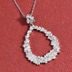 GP - Natural Diamond & Blue Sapphire Pendant with Chain (Size 20) in Rhodium Overlay Sterling Silver 0.54 Ct._2844920_1