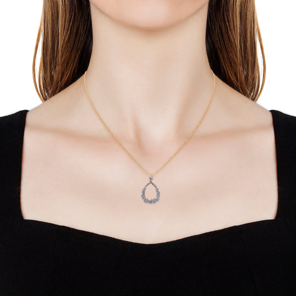 GP - Natural Diamond & Blue Sapphire Pendant with Chain (Size 20) in 18K Vermeil Yellow Gold Plated Sterling Silver 0.54 Ct._2844923_2