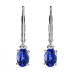 RHAPSODY 950 Platinum AAAA Tanzanite (Ovl) Lever Back Earrings 1.77 Ct.
