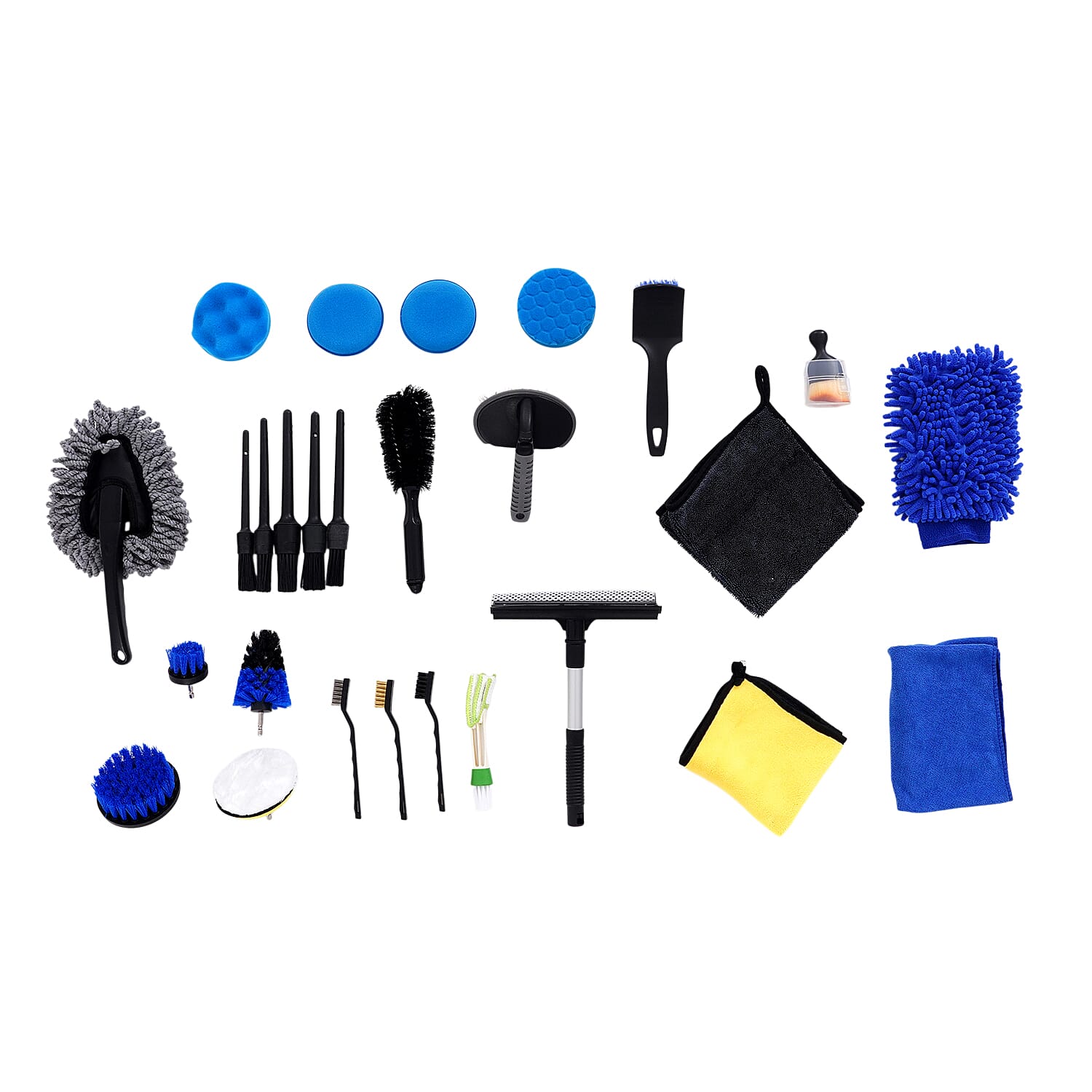 29 Piece Car Detailing &amp; Cleaning Kit - For Wheels, Interior, Exterior, Leather, Dashboard, Vents Cleaning - Black 8418230 0