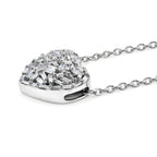 GP - Natural Diamond & Blue Sapphire Heart Pendant with Chain (Size - 20) in Rhodium Overlay Sterling Silver 0.40 Ct._2912198_3