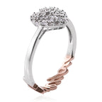 GP Diamond (Bgt), Kanchanaburi Blue Sapphire Heart and Love Ring in Platinum and Rose Gold Overlay Sterling Silver 0.350 Ct._2912204_1
