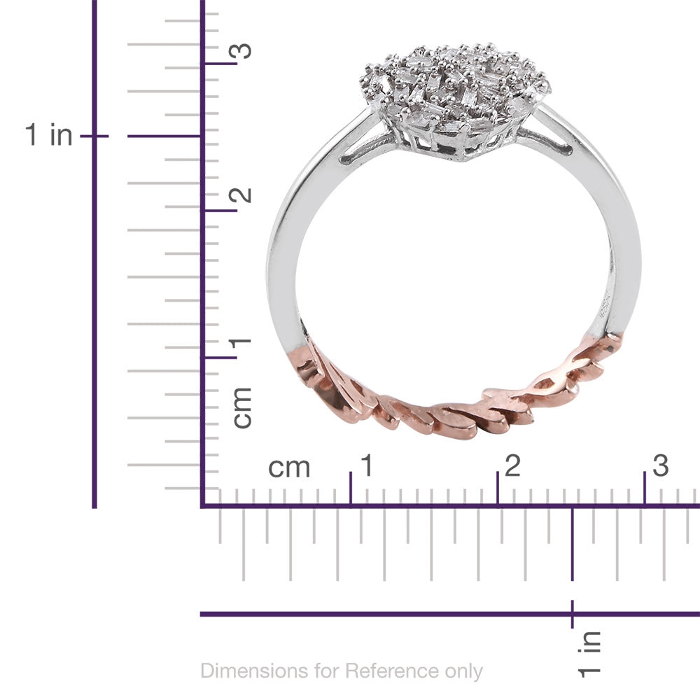 GP Diamond Kanchanaburi Blue Sapphire &amp; Baguette Diamond Heart Ring in Platinum &amp; Rose Gold Overlay Sterling Silver 2912211 5