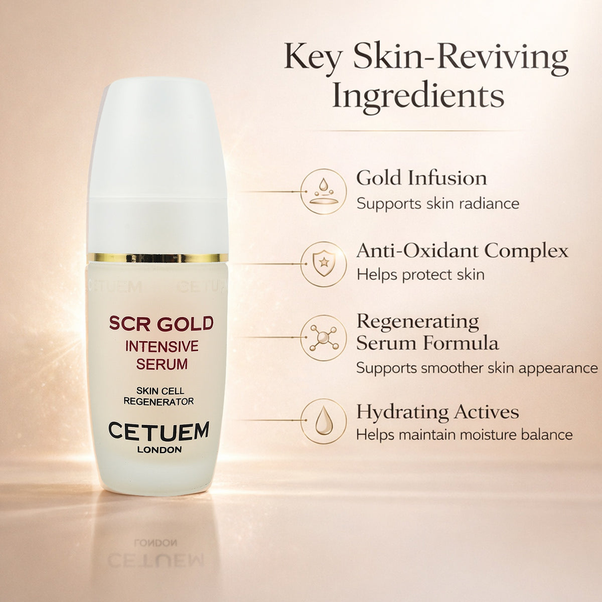Cetuem: SCR Gold Anti-Ageing, Anti-Oxidant Gold Regenerator Serum - 50ml 2912905 2