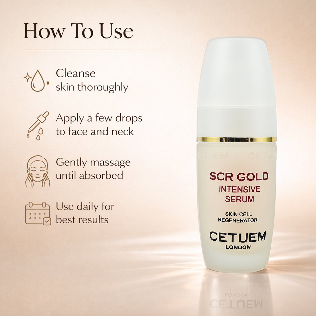 Cetuem: SCR Gold Anti-Ageing, Anti-Oxidant Gold Regenerator Serum - 50ml 2912905 4