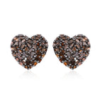 GP - Red Diamond & Blue Sapphire Heart Earrings with Push Back in Platinum Overlay Sterling Silver 0.50 Ct._2964469