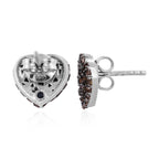 GP - Red Diamond & Blue Sapphire Heart Earrings with Push Back in Platinum Overlay Sterling Silver 0.50 Ct._2964469_3