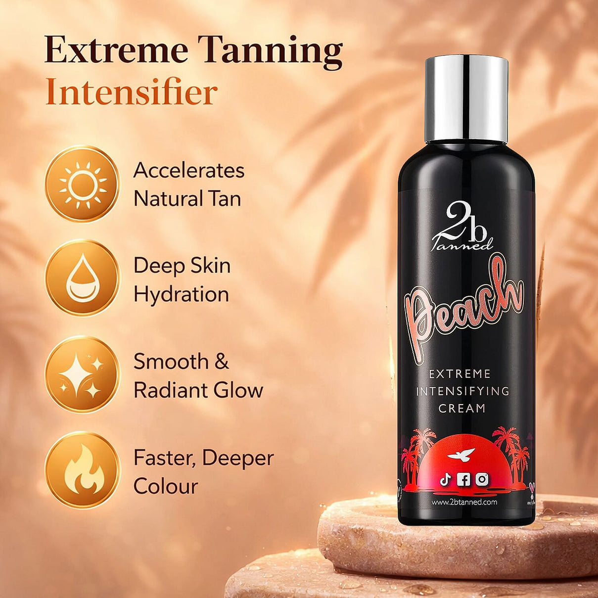 2bTanned Extreme Intensifying Cream 200ml - Peach 8479762 1