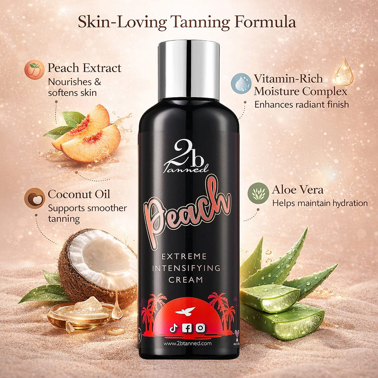 2bTanned Extreme Intensifying Cream 200ml - Peach 8479762 2