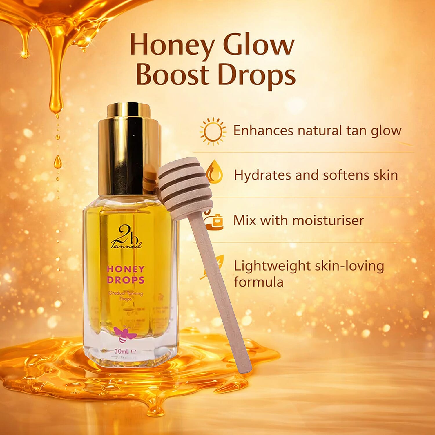 2bTanned Honey Drops for Self Tanning - 50ml 8479814 1