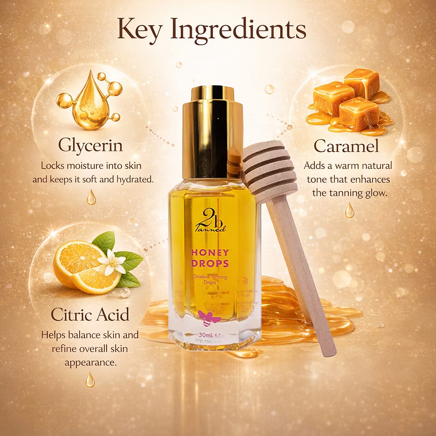 2bTanned Honey Drops for Self Tanning - 50ml 8479814 2