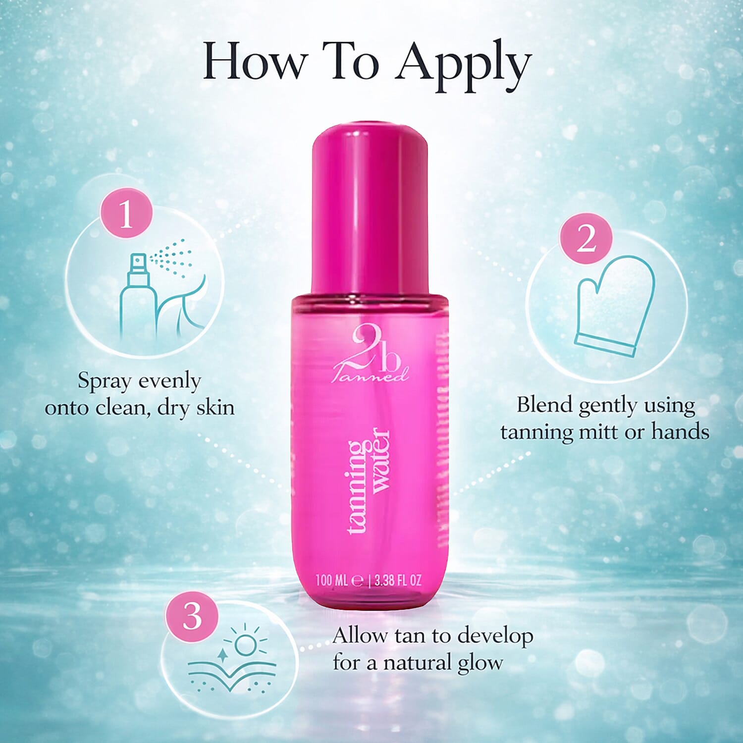 2bTanned Self Tanning Water - 100ml 8479810 4