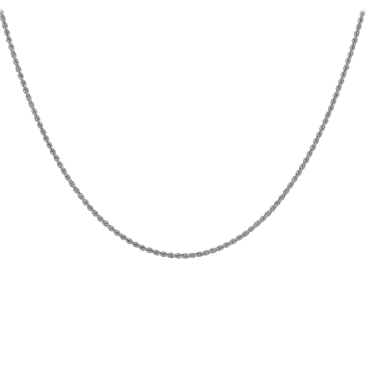 2mm Hollow Rope Chain 18 Inch in 9K White Gold 7581532 0