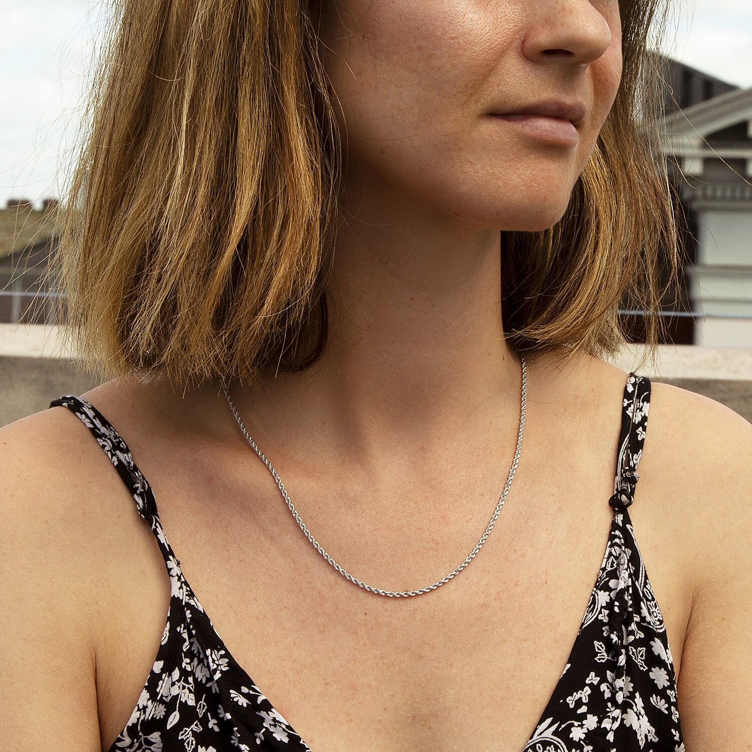 2mm Hollow Rope Chain 20 Inch in 9K White Gold 7581509 2