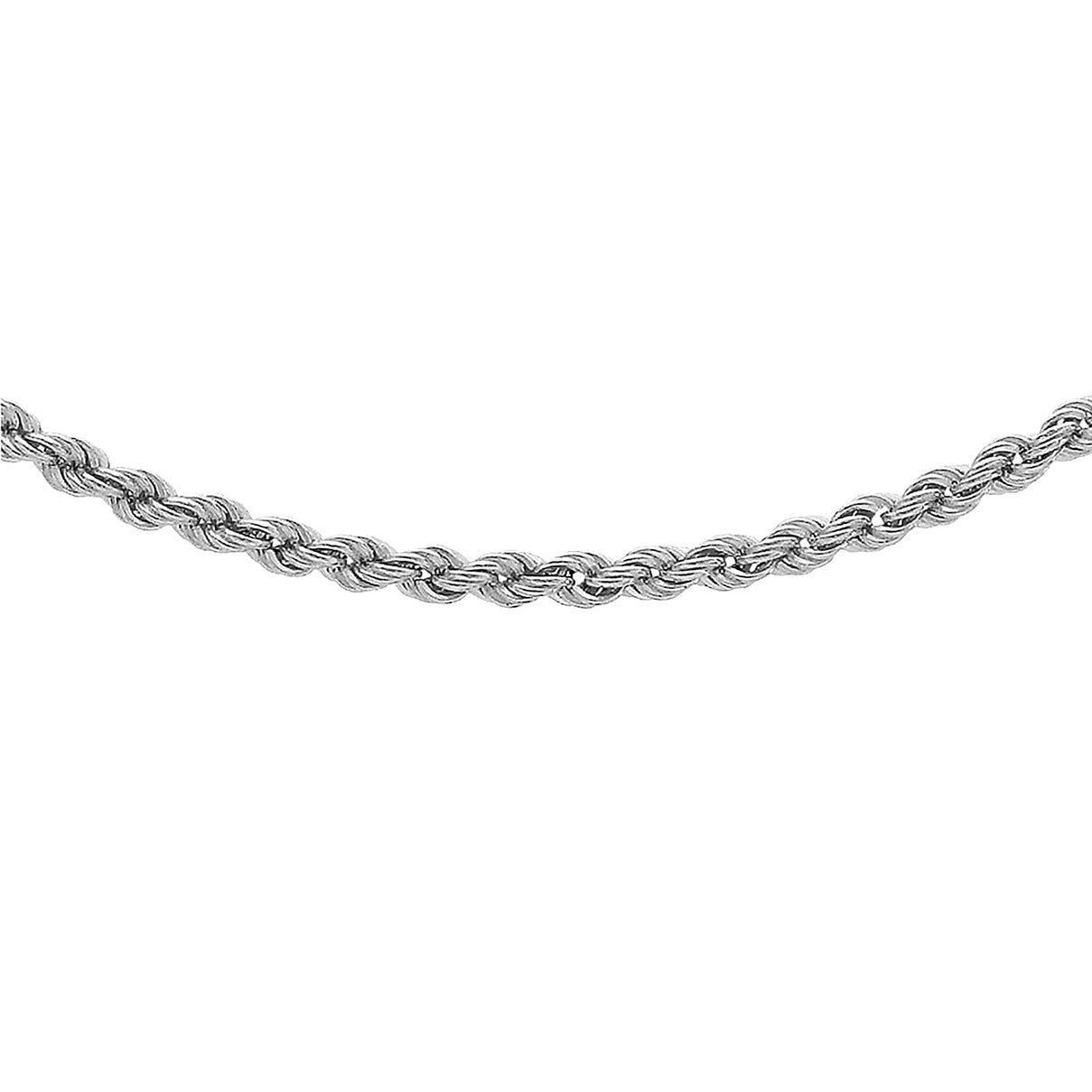 2mm Hollow Rope Chain 20 Inch in 9K White Gold 7581509 3