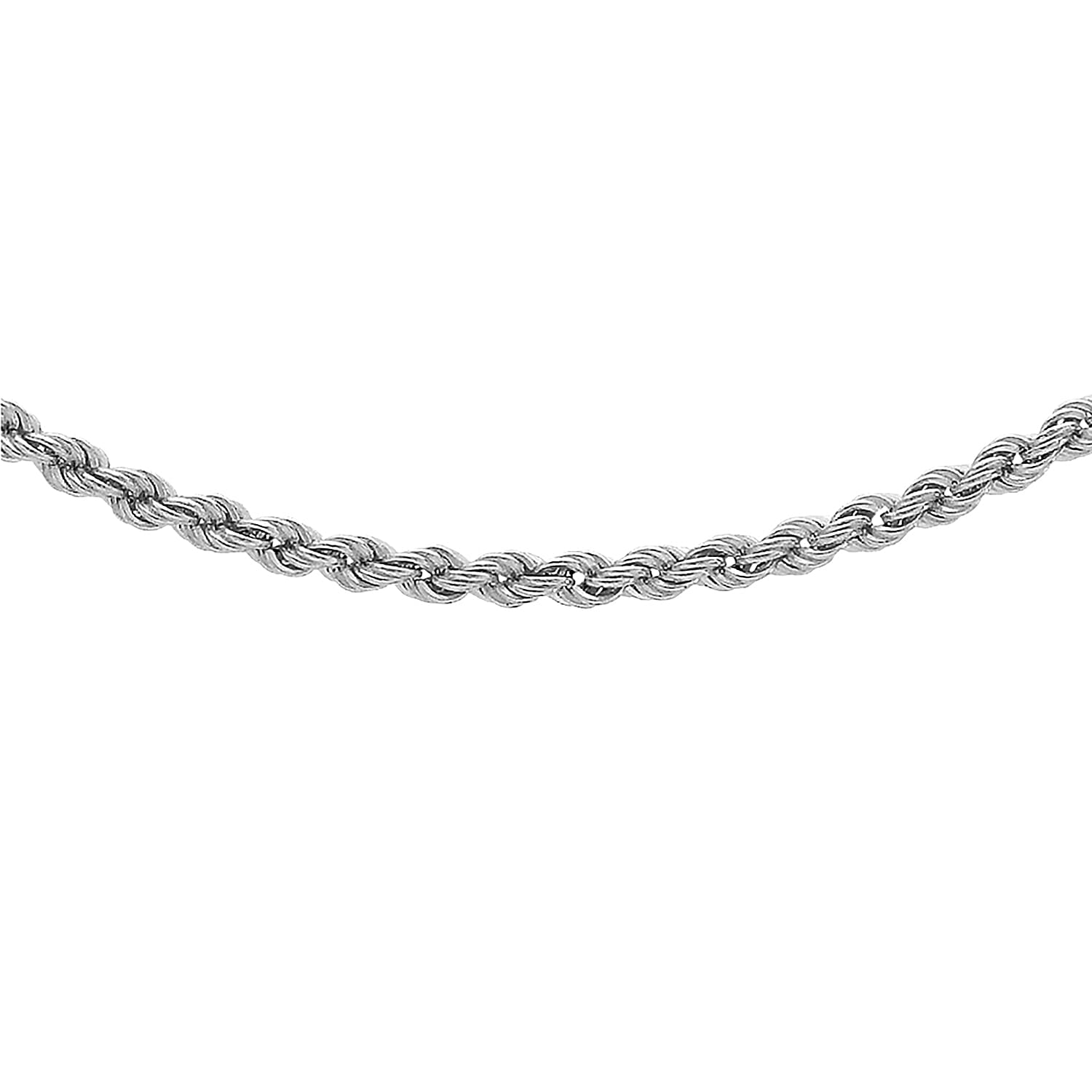 2mm Hollow Rope Chain 20 Inch in 9K White Gold 7581509 3