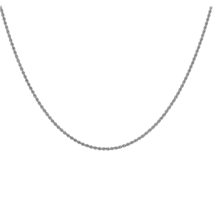 2mm Hollow Rope Chain 22 Inch in 9K White Gold 7581461 1