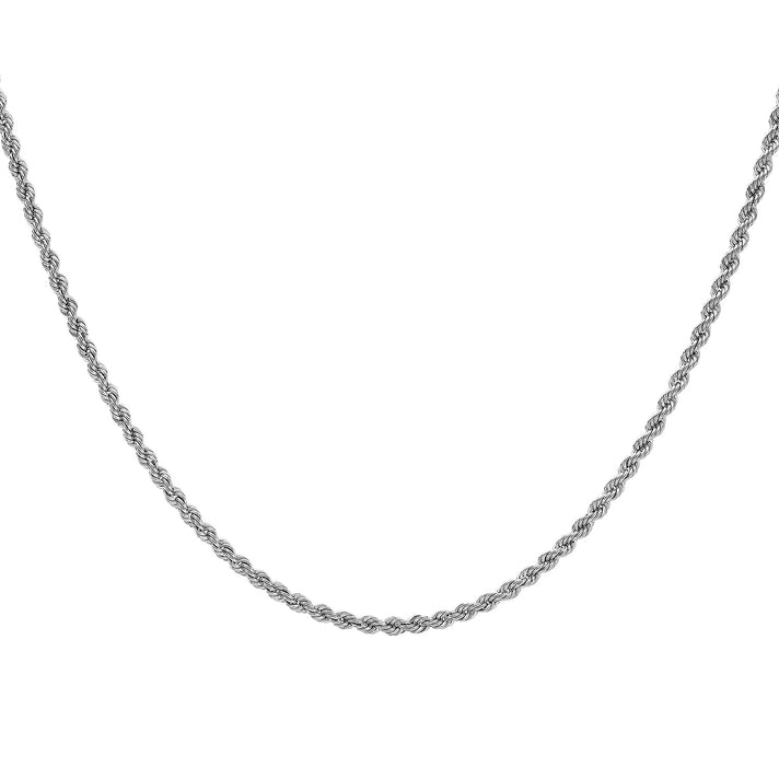 3.2mm Hollow Rope Chain 22 Inch in 9K White Gold 7581095 1