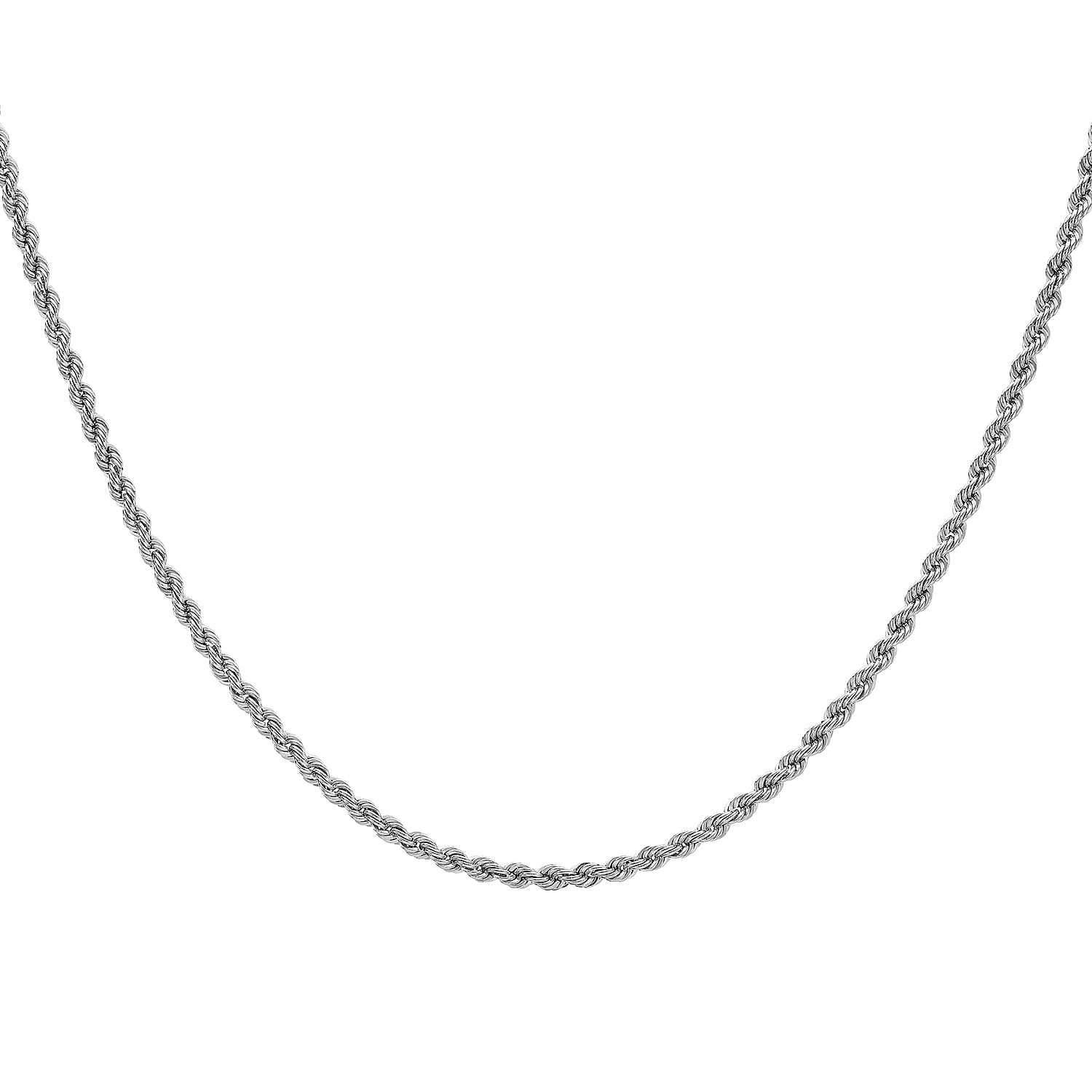 3.2mm Hollow Rope Chain 24 Inch in 9K White Gold 7581067 0