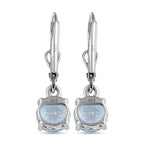 D'Joy Sky Blue Topaz Earrings with Lever Back in Platinum Overlay Sterling Silver 2.92 Ct.