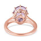 D'Joy Pink Amethyst Solitaire Ring in 18K Vermeil Rose Gold Plated Sterling Silver 3.27 Ct.