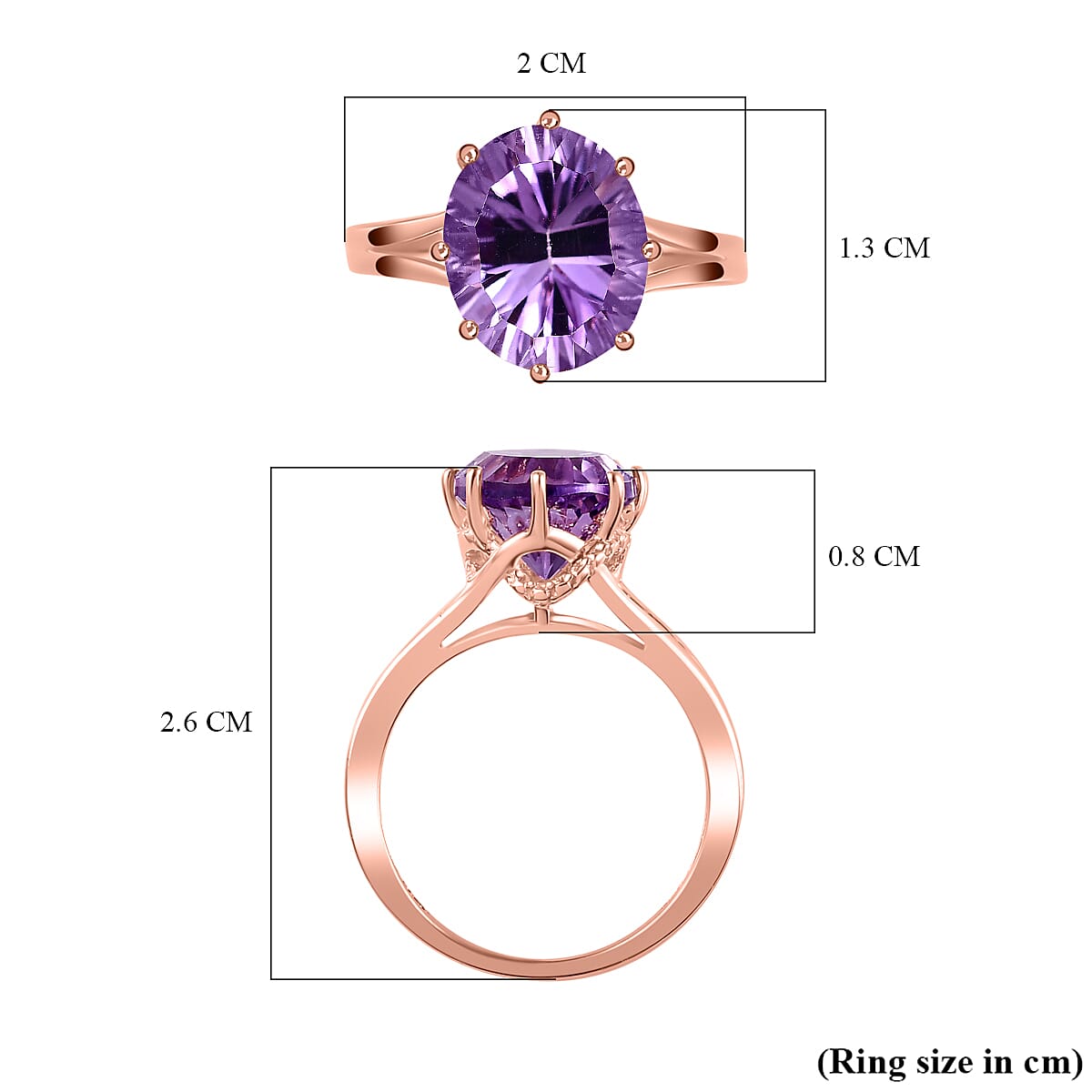 3 Ct. Pink Amethyst Solitaire Ring in 18K Vermeil Rose Gold Over Sterling Silver 7519991 11
