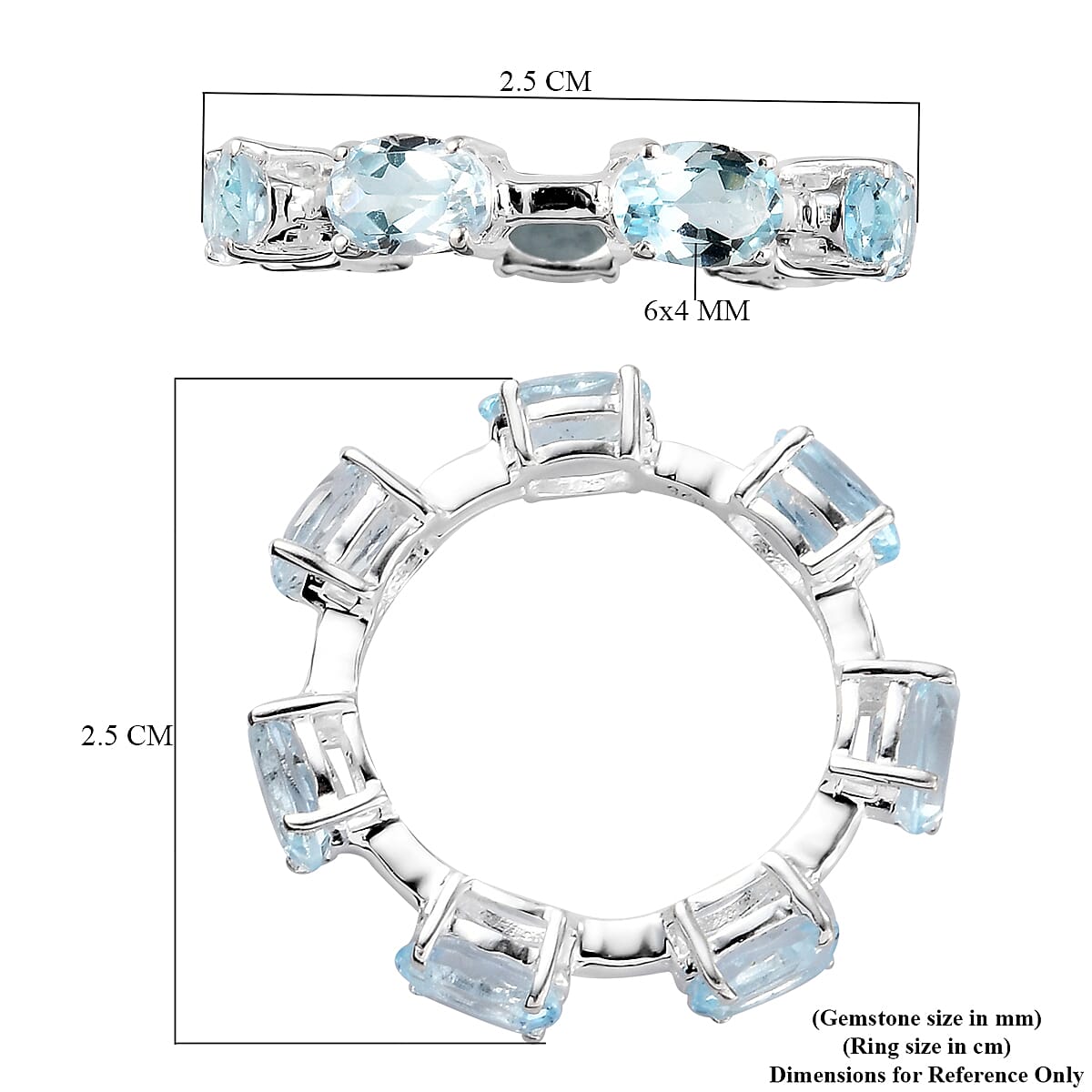 3 Ct Sky Blue Topaz Ring in Sterling Silver 3862656 6