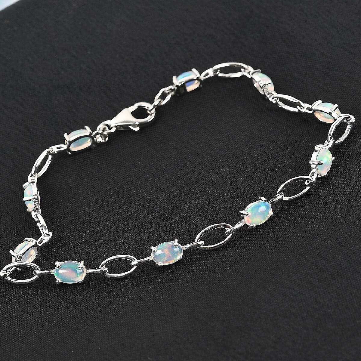 3 Ct. Ethiopian Opal Bracelet in Platinum Plated Sterling Silver 3840932 2