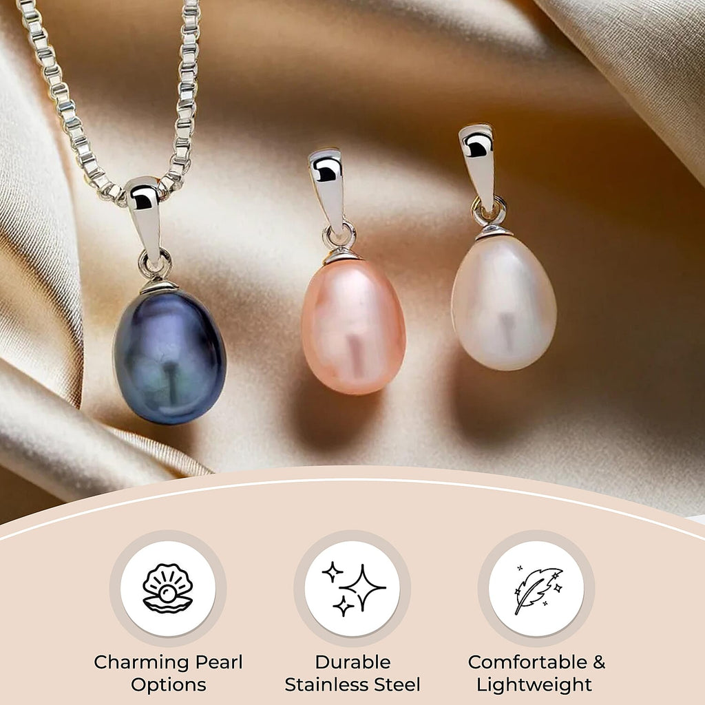Set of 3 Fresh Water Pearl Pendant with Chain (Size 20) 15.00 Ct.