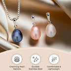 Set of 3 Fresh Water Pearl Pendant with Chain (Size 20) 15.00 Ct.