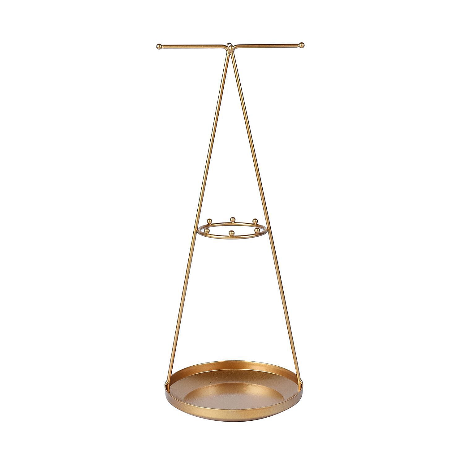 3 Layer Cone-Shaped Jewellery Rack (Size 37x15x15 Cm) - Gold 6726218 0
