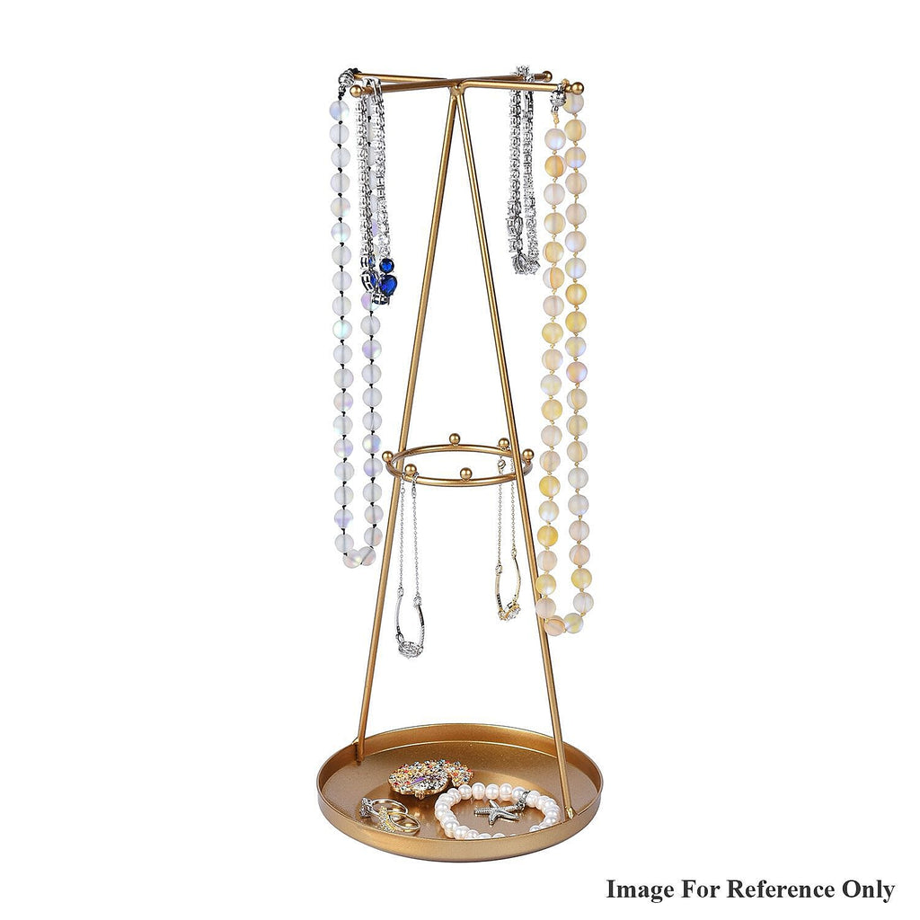 3 Layer Cone-Shaped Jewellery Rack (Size 37x15x15 Cm) - Gold