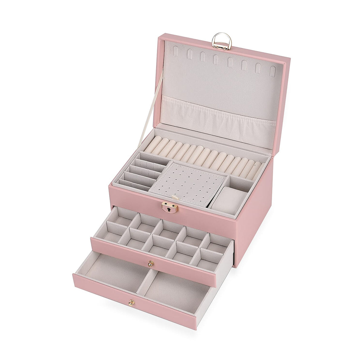 3-Layer Jewellery Box with Lock and Key V32580359 9
