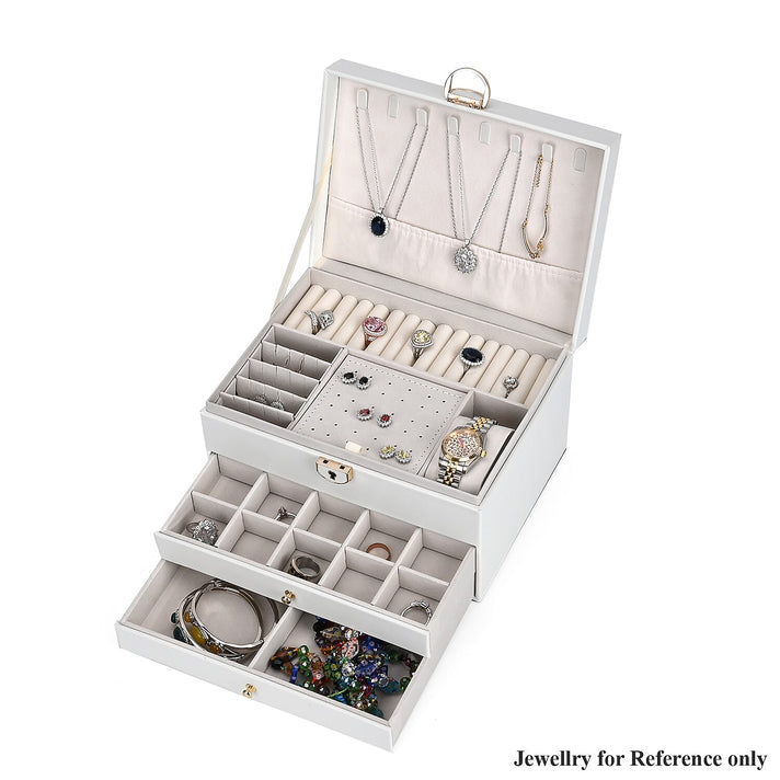 3-Layer Jewellery Box with Lock and Key 7856985 1