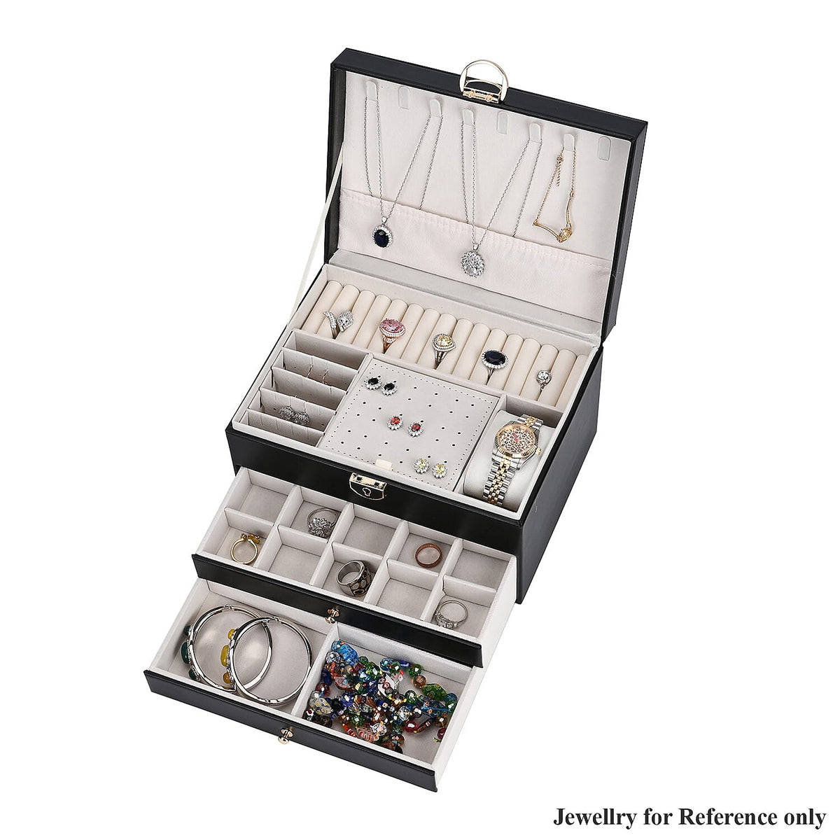3-Layer Jewellery Box with Lock and Key V32580353 0