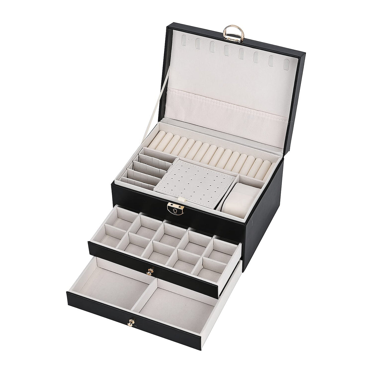 3-Layer Jewellery Box with Lock and Key V32580353 9