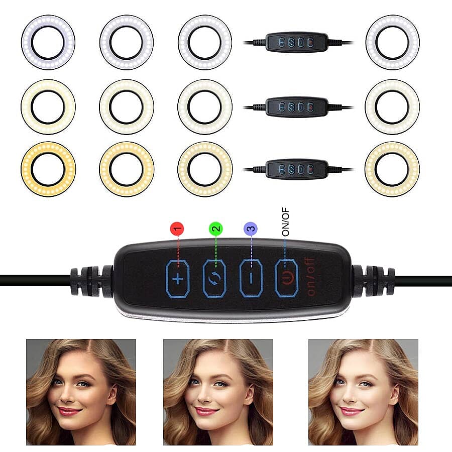 3 Modes Dimmable LED Ring Light with Tripod Stand 3689878 2