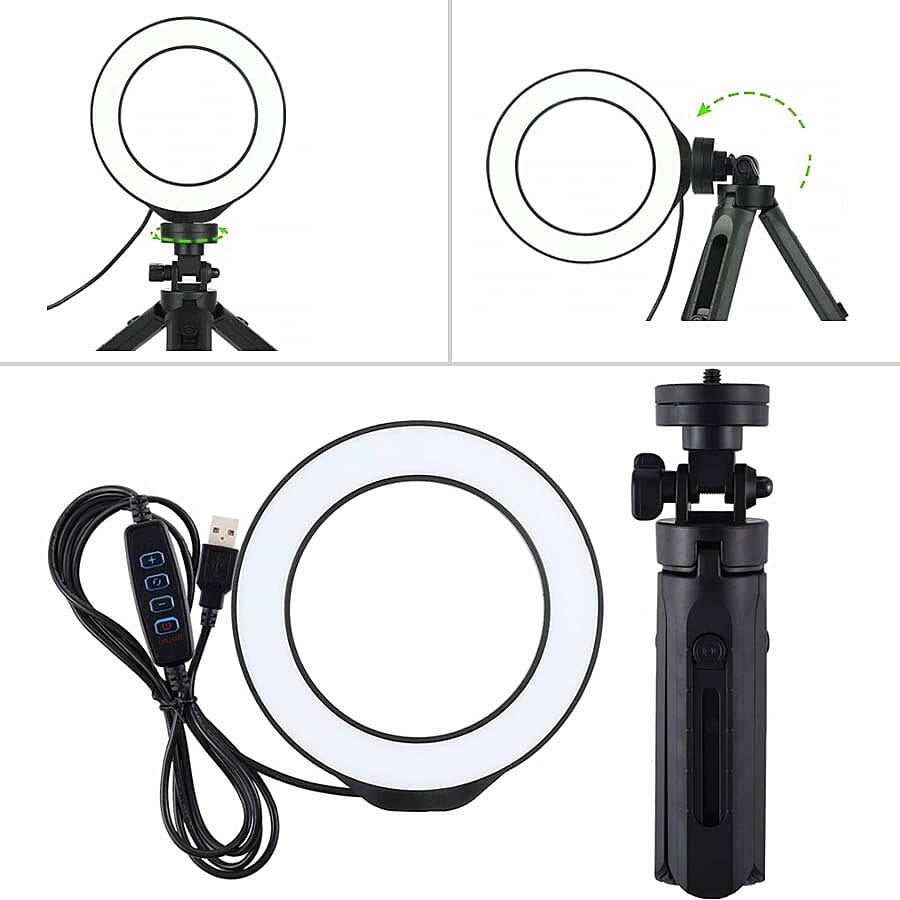 3 Modes Dimmable LED Ring Light with Tripod Stand 3689878 3