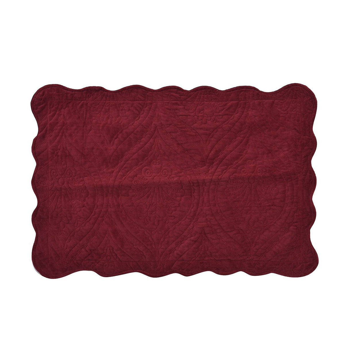3 Pcs Set Summer Quilt and 2 Pillowcases - Burgundy 7163649 6