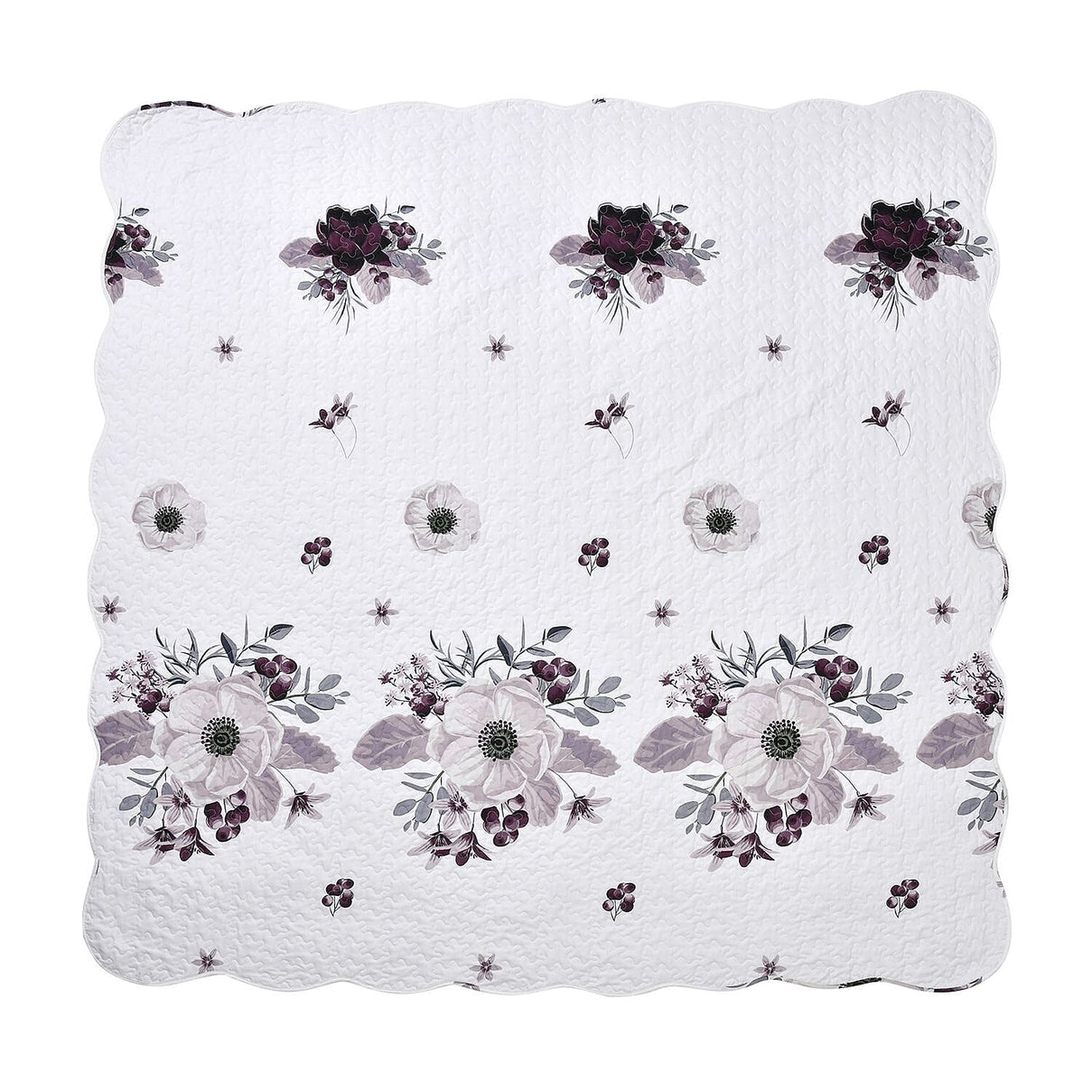 3 Piece Set Blooming Floral Pattern Quilt with 2 Pillowcases (Double Size) â€“ Pink and Multi 7201430 4