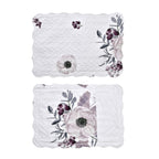 Flowers in Bloom- Summer Quilt with 2 Pillowcases (Double Size) - White and Purple