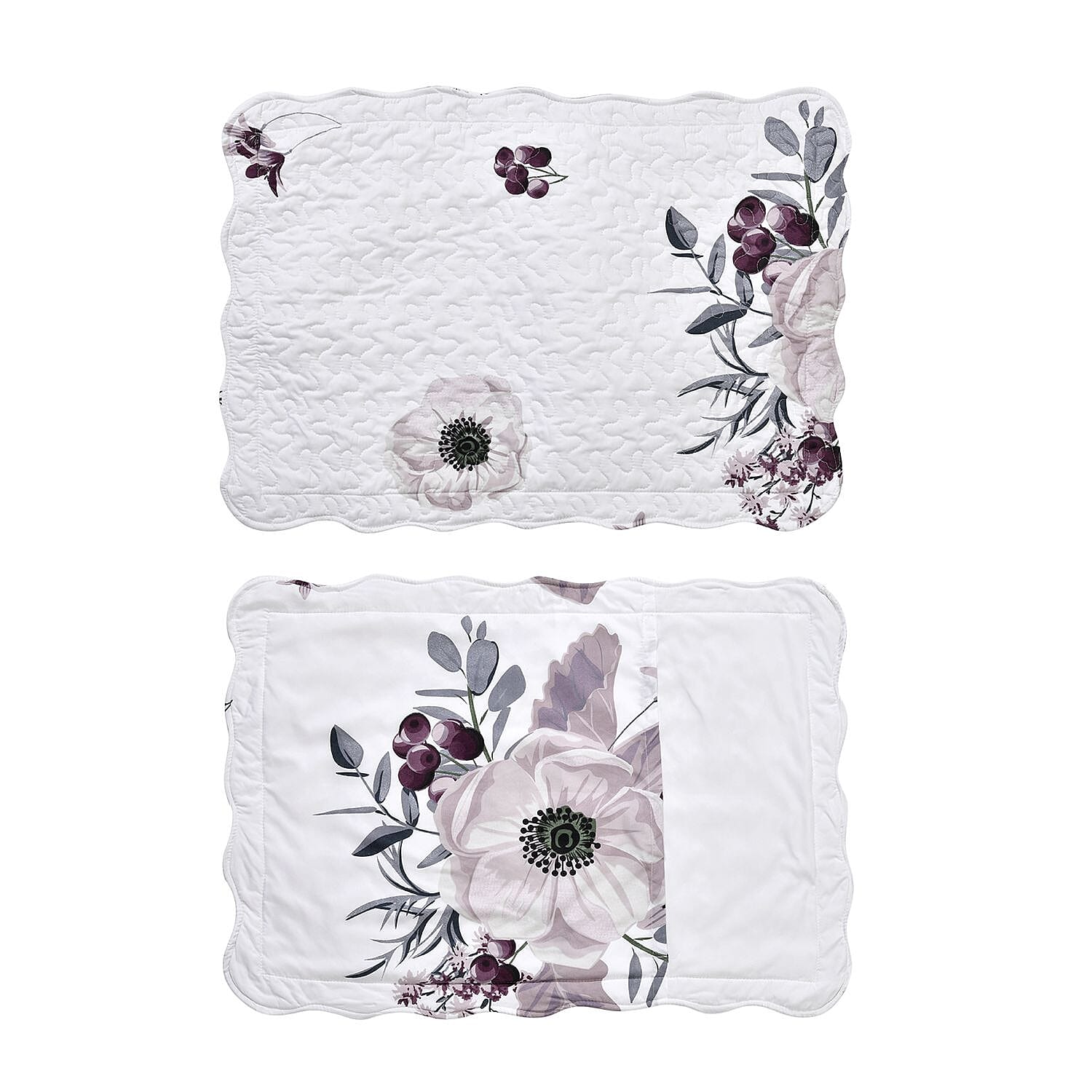 3 Piece Set Blooming Floral Pattern Quilt with 2 Pillowcases (Double Size) â€“ Pink and Multi 7201430 5