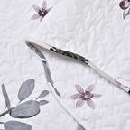 Flowers in Bloom- Summer Quilt with 2 Pillowcases (Double Size) - White and Purple