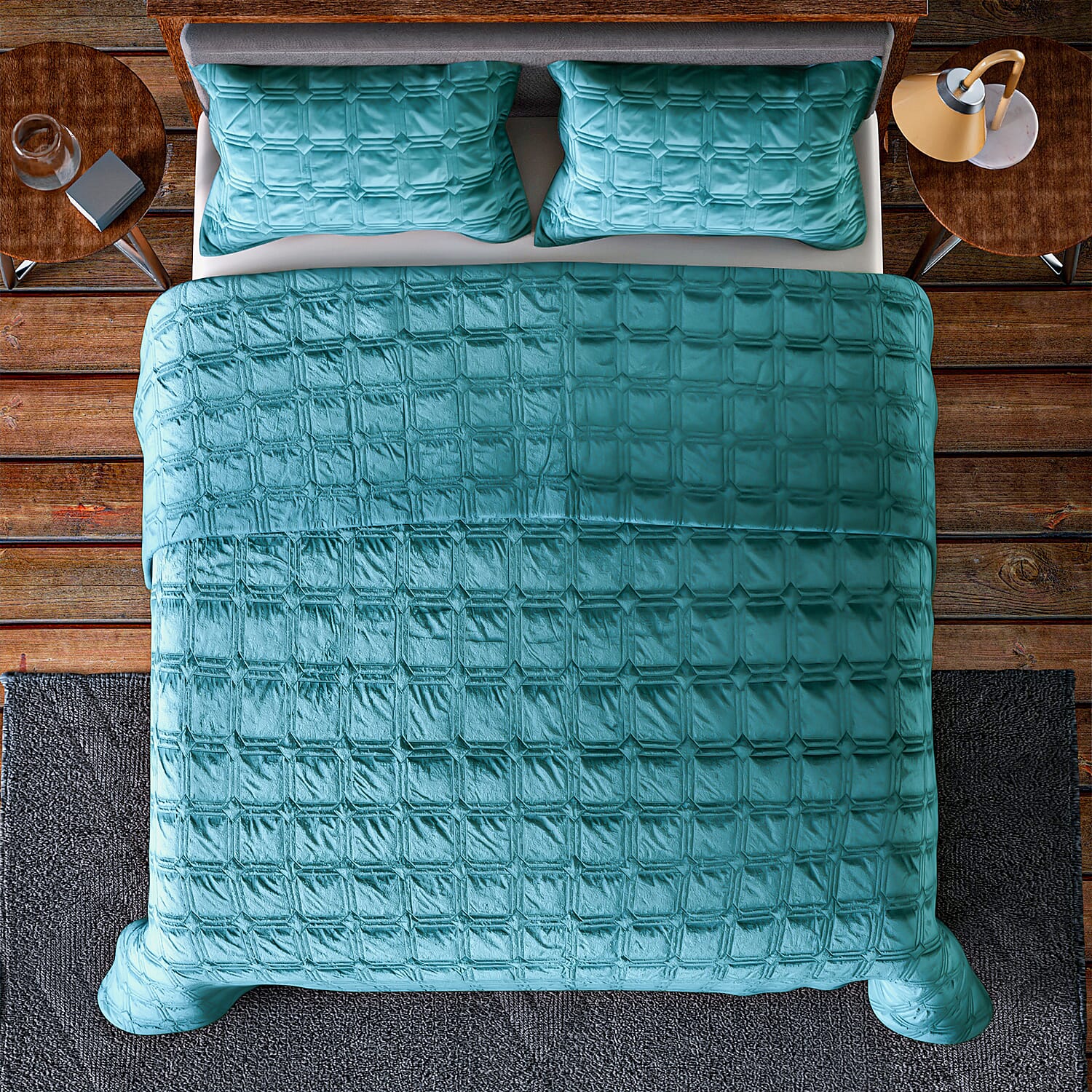 3 Piece Quilt Stitching Set with 1 Quilt and 2 Pillow Cases - Forest Biome 3879528 3